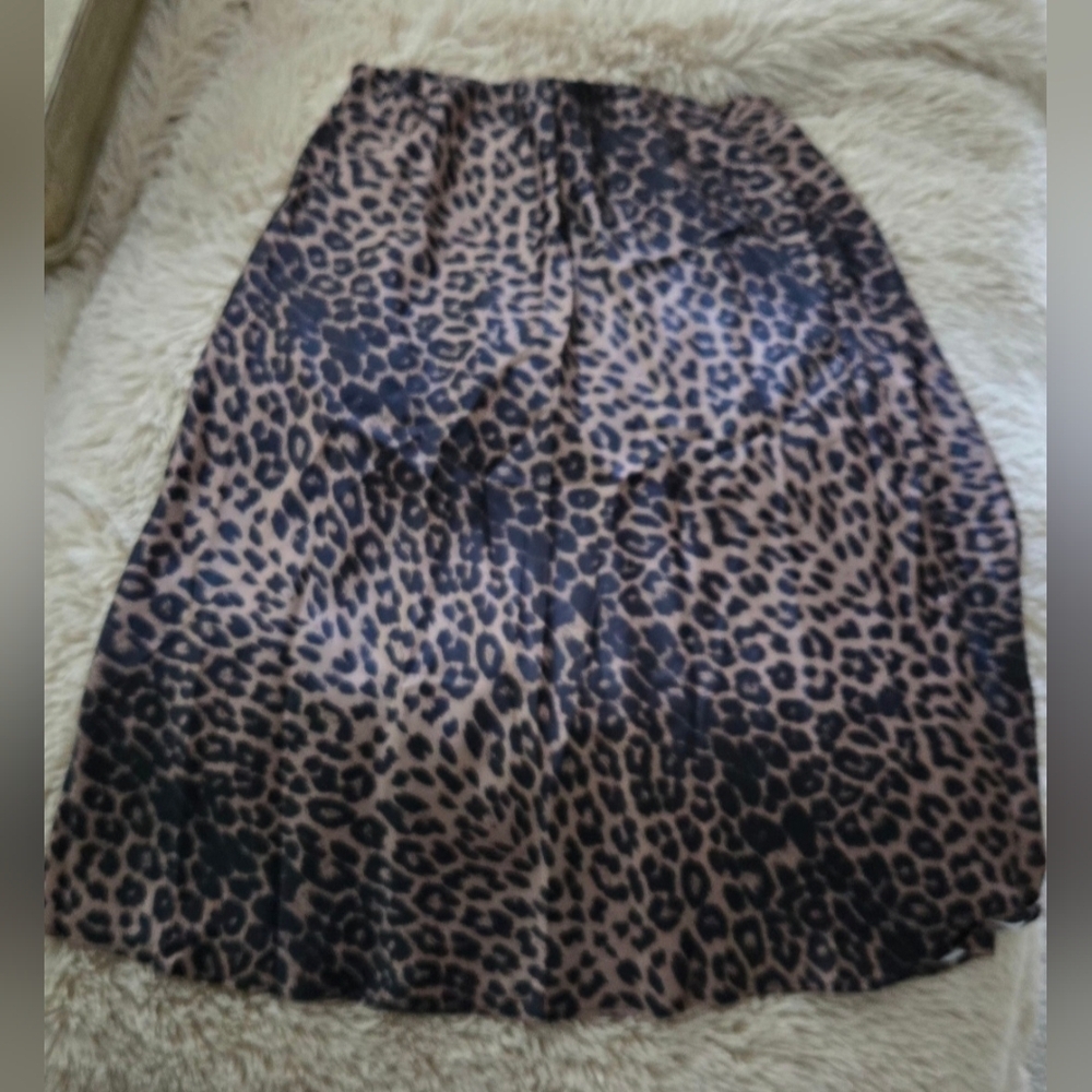 Satin High Waist Hidden Elasticized Waistband Flared A Line Skirt #838 - Picture 7 of 12